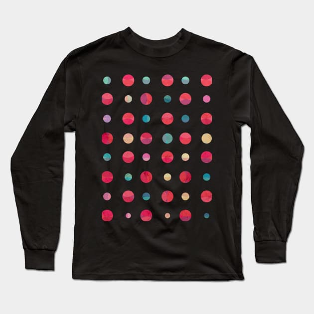 Planets Pattern Black Universe Long Sleeve T-Shirt by Tobe_Fonseca